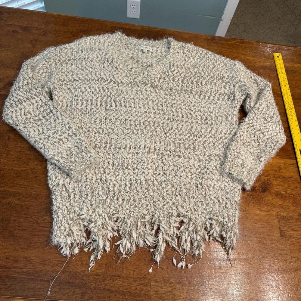 Women’s Cozy umgee Cream Sweater tan cream gray size xl